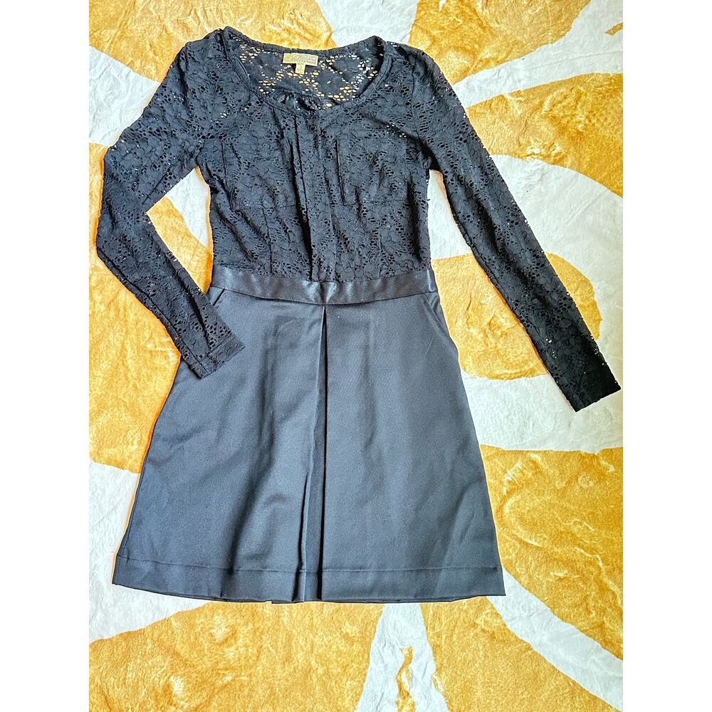 Princess Vera Wang LBD Long Sleeve Black Lace Pockets Size 3